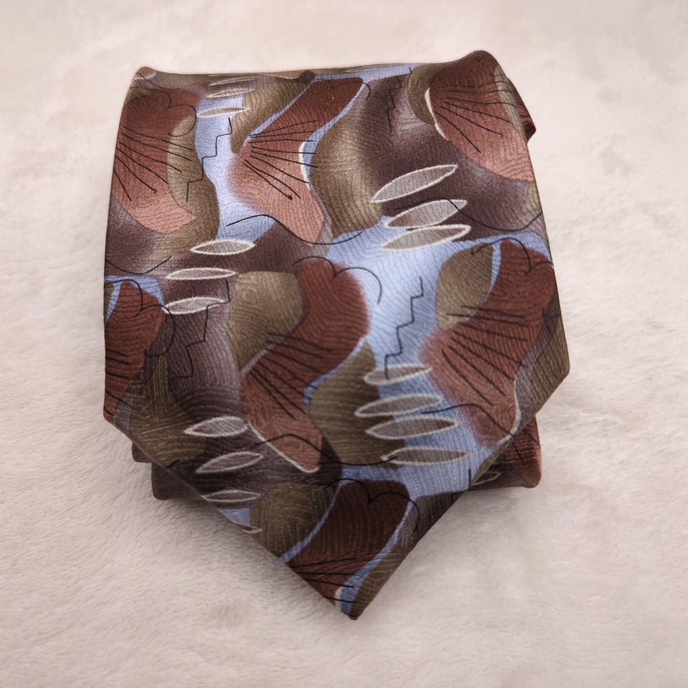 VINTAGE J Garcia Tie Mens Brown Silk Duckworm Alarm Collection Limited‎ Edition